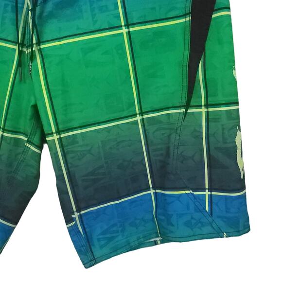 Salt Life Men's Vapor Stretch Board Shorts Size 36 SLX-QD Green Summer Beachy - Picture 7 of 13